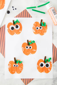 Apple stamping, pumpkin craft 