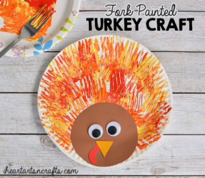 Fork Painted Paper Plate Turkey