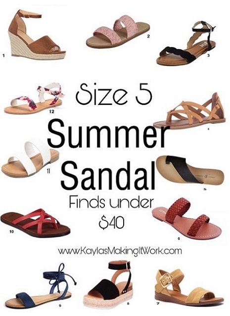 Size 5 Summer Sandal Finds Under 40